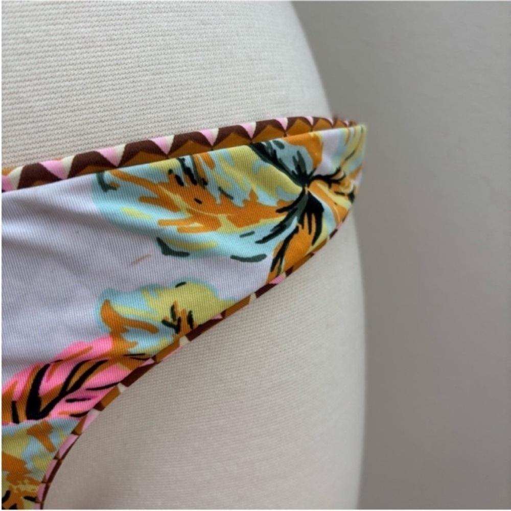 Maaji Floral Bikini Bottom Reversible Geometric Retro Swim Yellow Size Large Xl - Picture 9 of 14